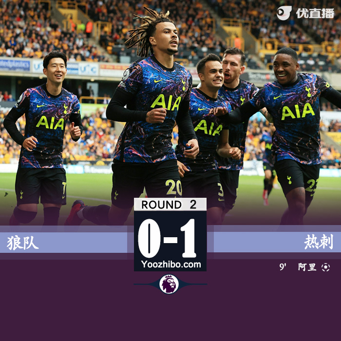热刺1-0狼队 阿里点射凯恩替补失单刀