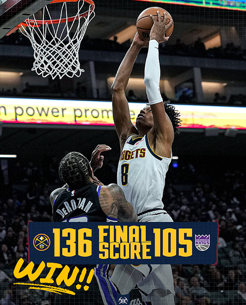 掘金136-105大胜国王,约基奇36+12+8,威少17分,拉文缺战