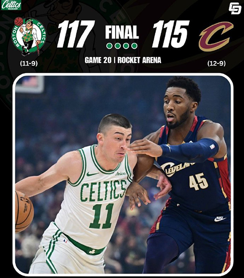 12月01日 NBA常规赛 凯尔特人vs骑士 全场录像及集锦