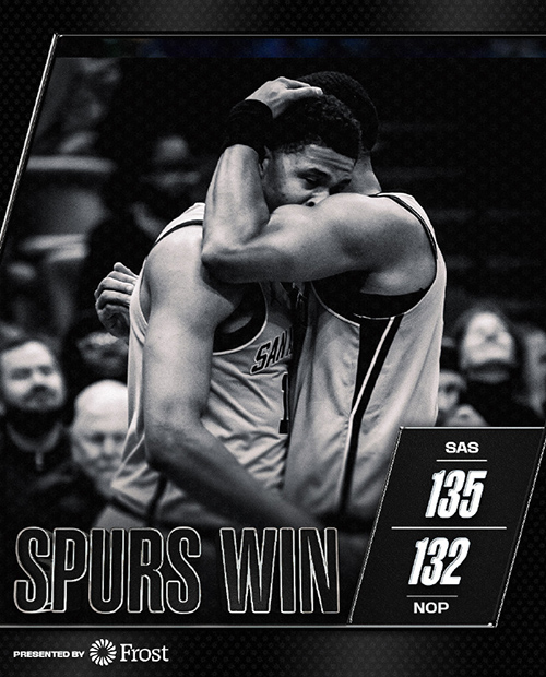 马刺135-132险胜鹈鹕,奎因33+10+10,巴恩斯24分