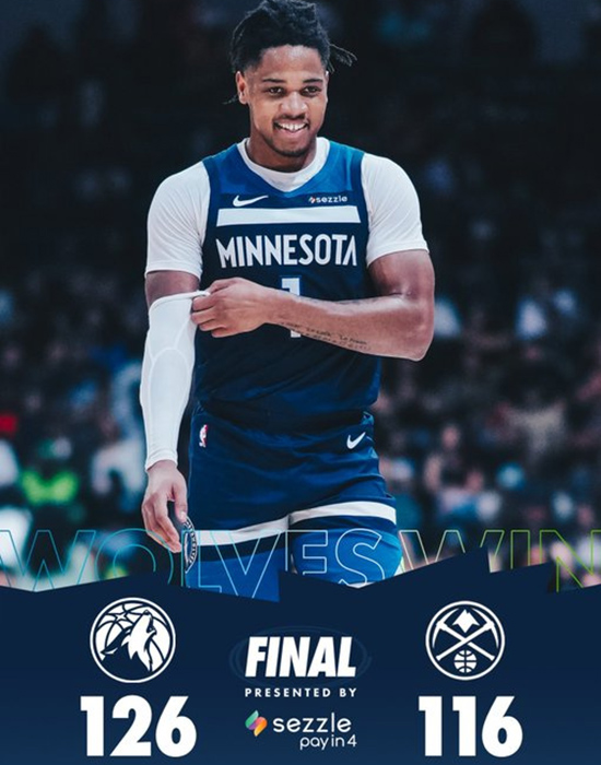 季前赛-掘金不敌残阵森林狼 海兰德18+3+3 约基奇14+5 爱德华兹缺阵